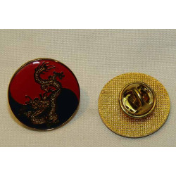 PIN GOLDEN DRAGON W/RED & BLUE