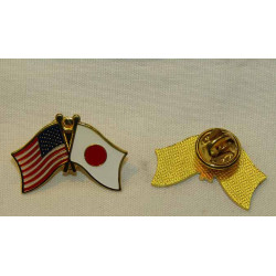 Pin US & Japan Flag