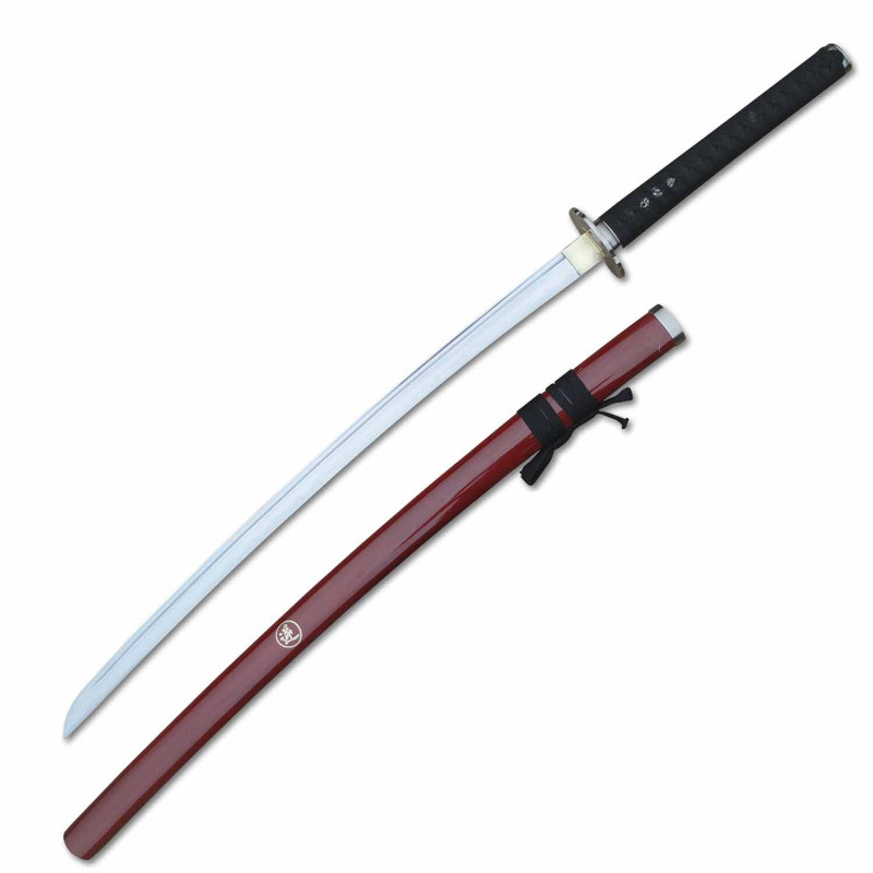 Samurai Katana Sword REVERSE BLADE WITH BLOOD GROOVE RED
