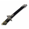 DRAGON SAMURAI KATANA SWORD WITH 2 THROWING KNIVES ON SCABBARD BLACK