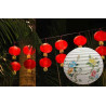 PAPER LANTERN WITH FLOWER PRINTED 16" DIA