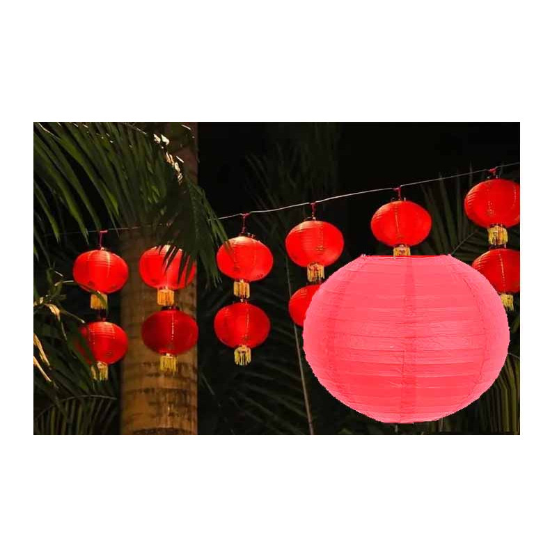 PAPER LANTERN  12" DIA RED