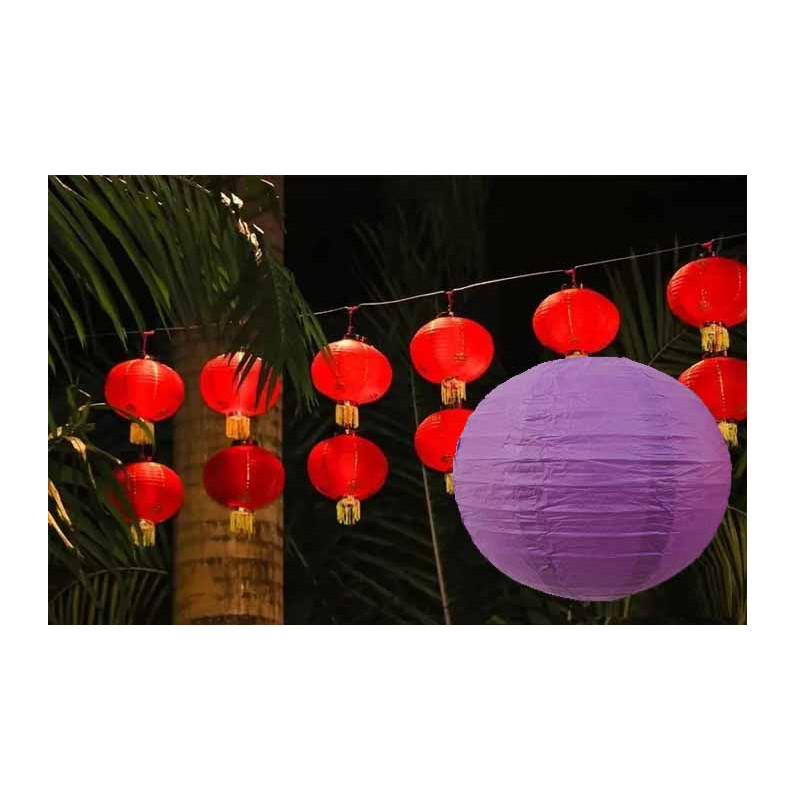 PAPER LANTERN 12" DIA PURPLE