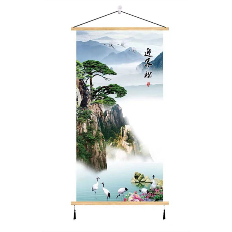 WALL SCROLL Welcoming  Pine Tree 17.7"X12"