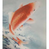 Wall Scroll Fish Leaping Over The Dragon Gate (Means Successful) 17.7"x12"