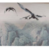 WALL SCROLL TWO FISHES LEAPING OVER THE DRAGON GATE 17.7"x12"