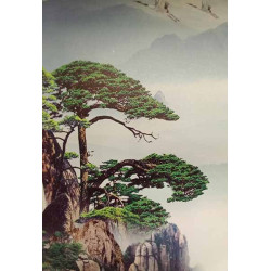 WALL SCROLL Welcoming  Pine Tree 17.7"X12"