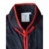 Black kung fu uniform with red trim 55% Linen 45% Viscose