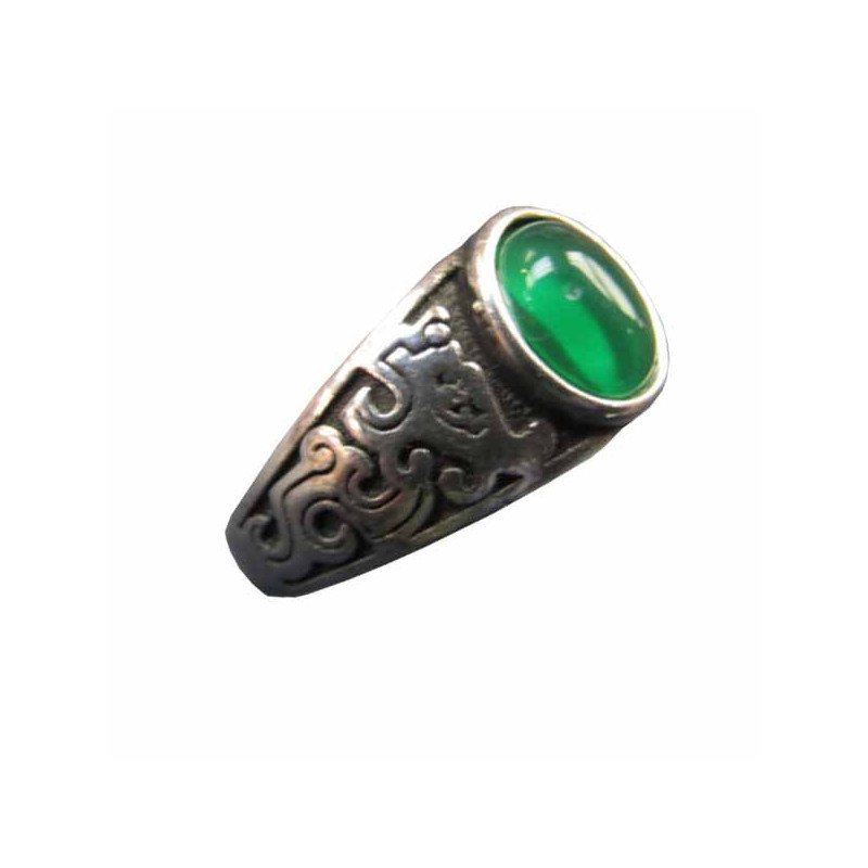 Stainless steel ring with Jade/stone