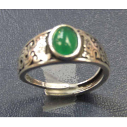 Stainless steel ring with Jade/stone