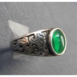 Stainless steel ring with Jade/stone