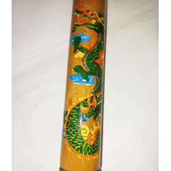 WOOD NUNCHAKU WITH COLORS DRAGON 12"