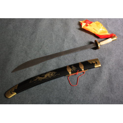 Spring steel broadsword with case