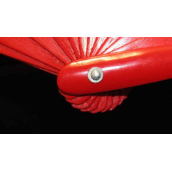 BAMBOO KUNG FU FAN RED 13"