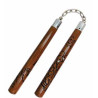 Wooden black Nunchaku with follower carved & BALL BEARING CHAIN 12"