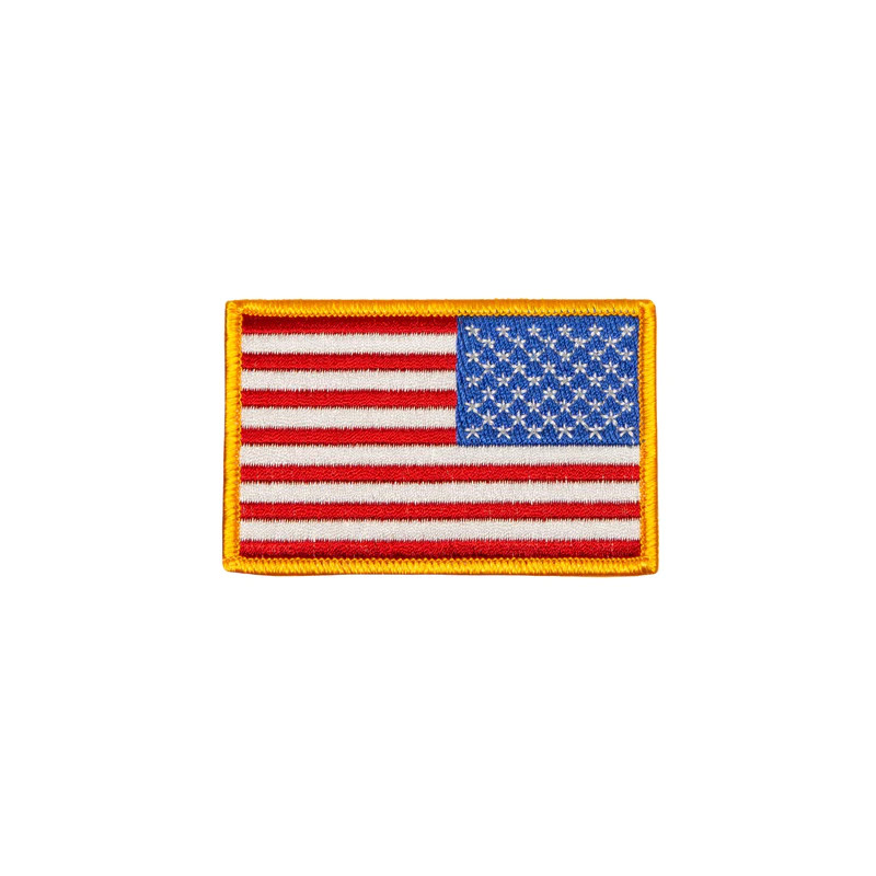 USA Flag Right Sleeve Gold Border 3 1/2'' x 2 1/4''