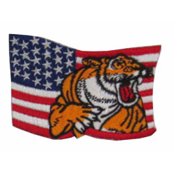 America flag with tiger...