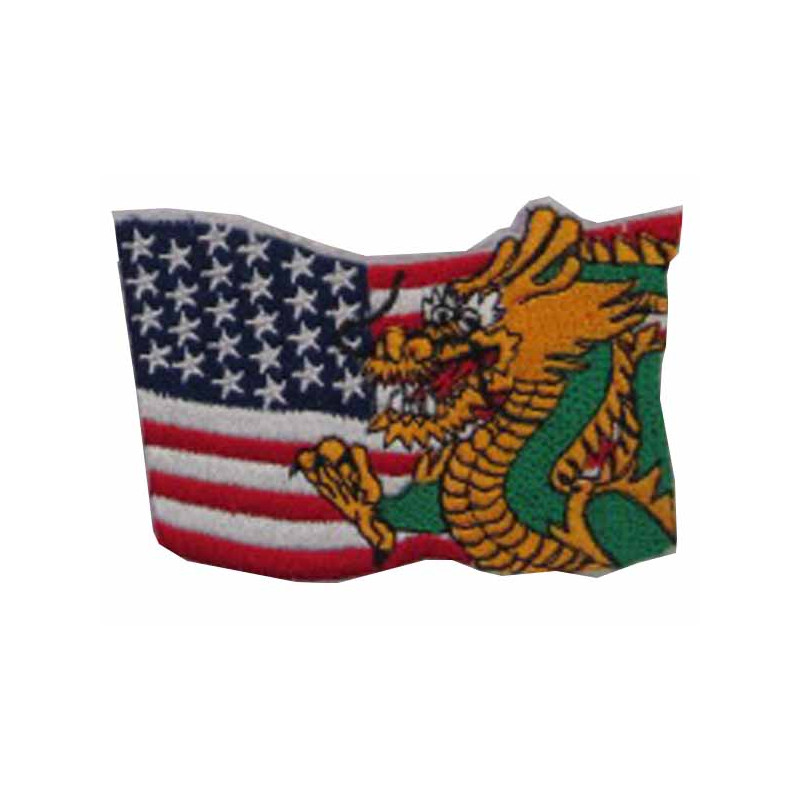 America flag with dragon Patch 3.75"x2.5"