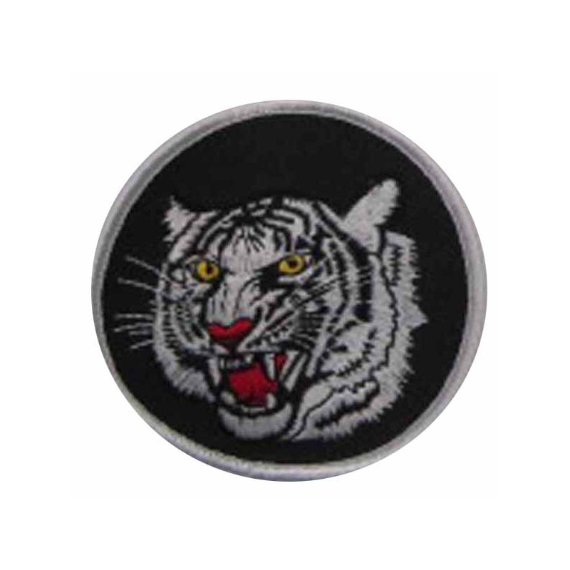 White Tiger Head Patch 3" Dia