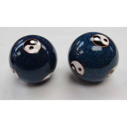 CHINESE HEALTHY BALLS 1.75" DIA BLUE Yin & Yang