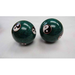 CHINESE HEALTHY BALLS 1.75" DIA green Yin & Yang