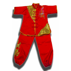WUSHU UNIFORM red WITH GOLD...